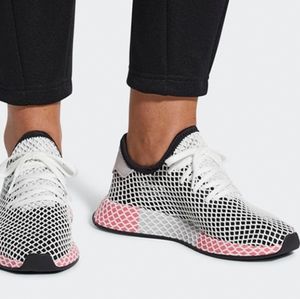 adidas White and Pink Athletic Shoes